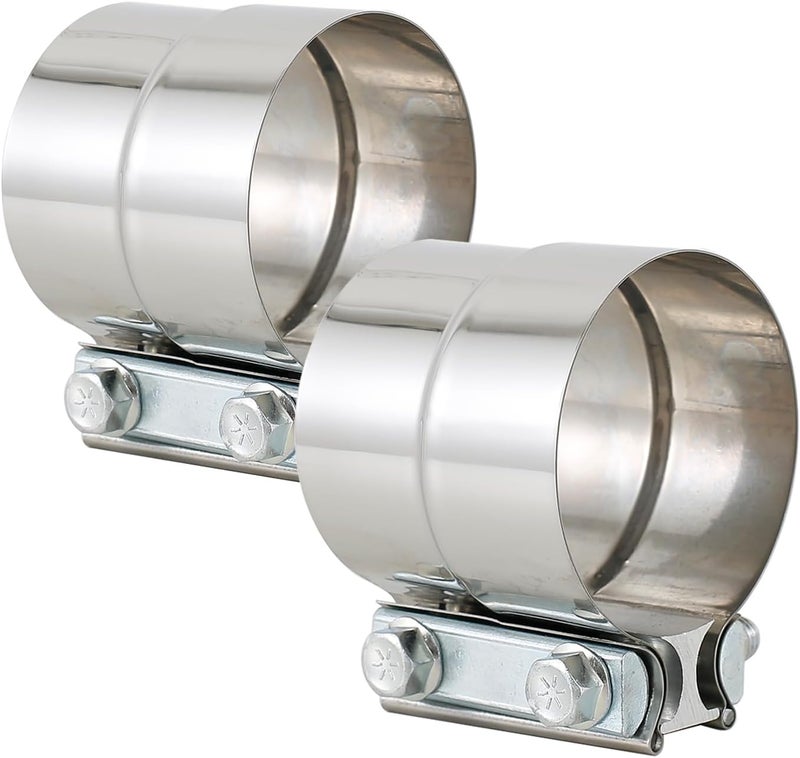 eLifecenter 2-1/2 Inch Exhaust Clamp, Lap Joint Band Clamp Stainless Steel for Clamping 2.5" OD to 2.5" ID Pipes - Image 1